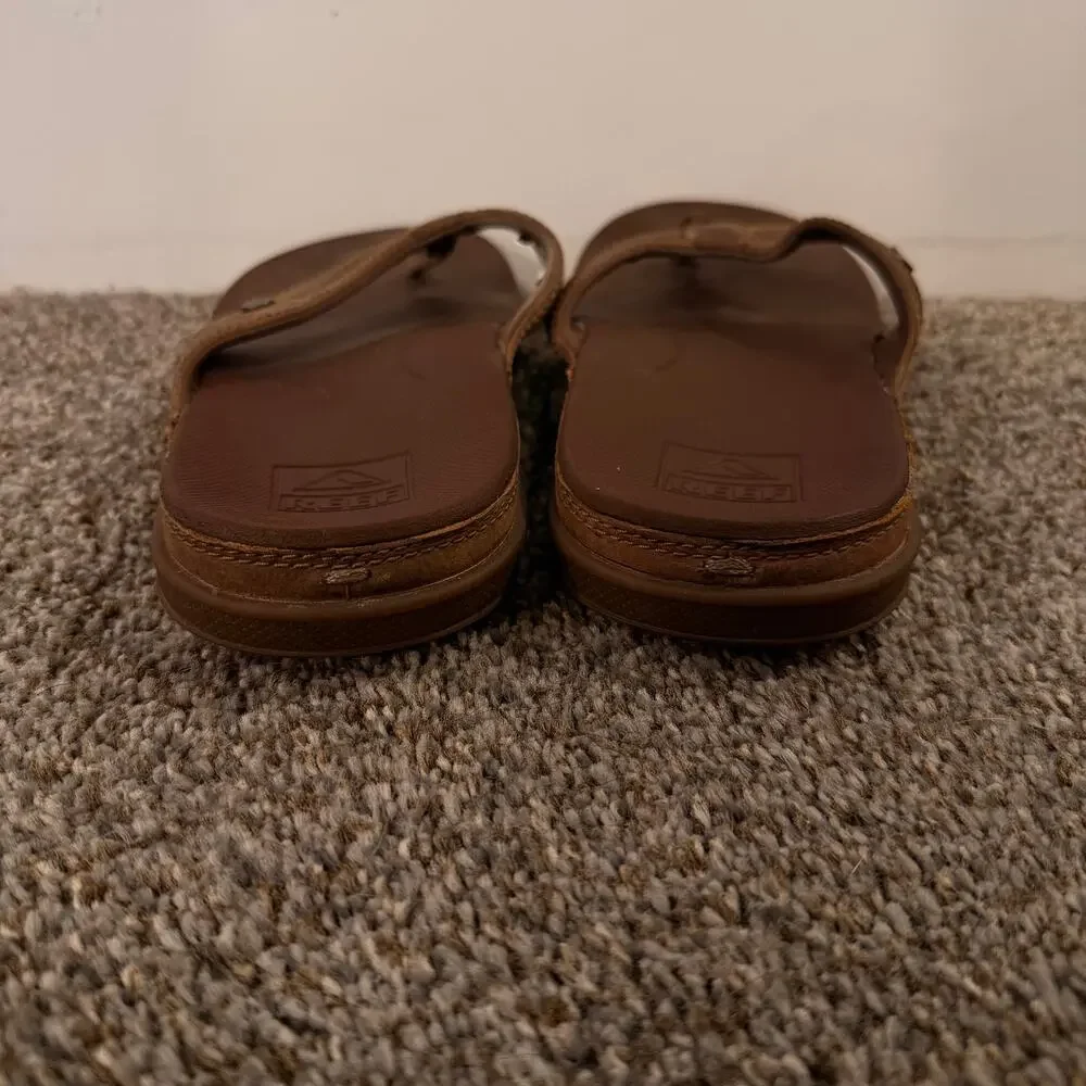REEF Men's Cushion Lux Flip-Flops Size 8 In Light Brown